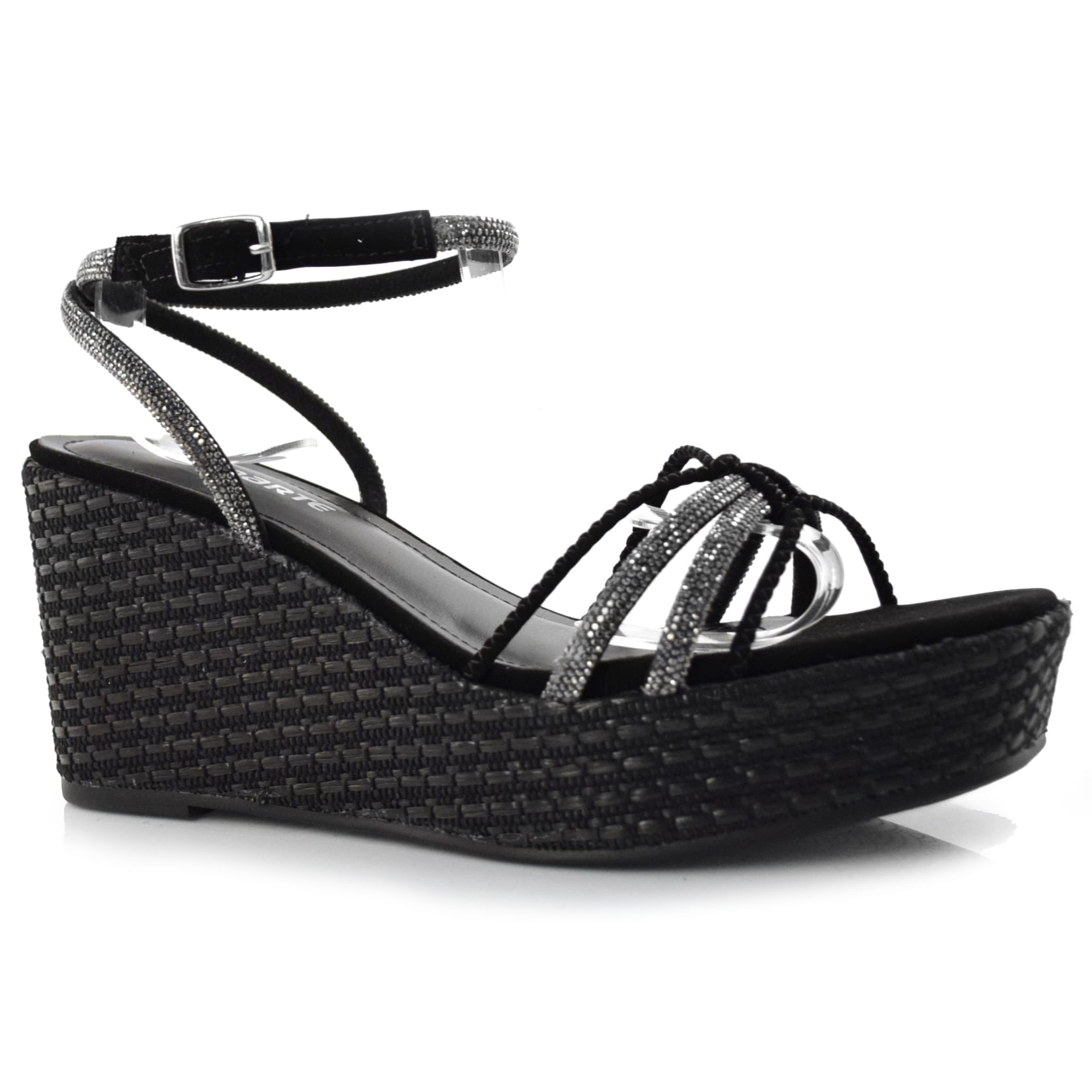 Sandália Anabela Feminina Via Marte Preto 23-11509-01