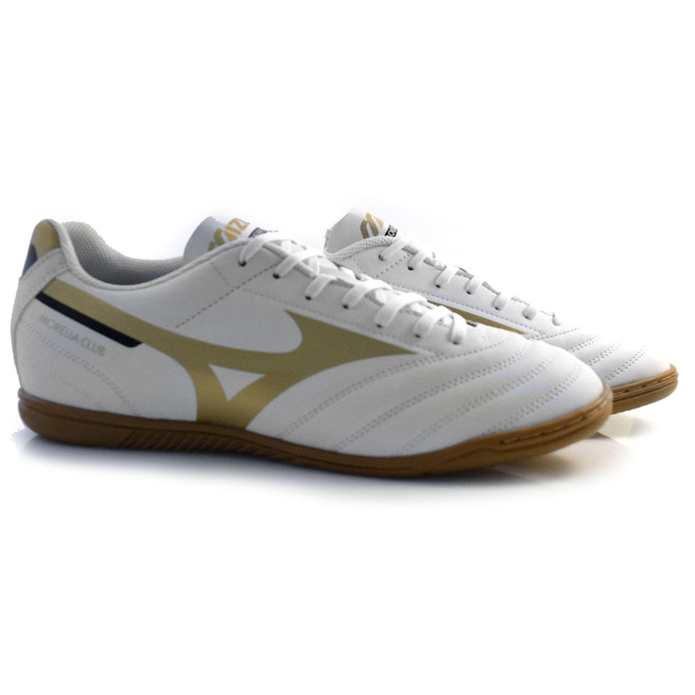 もも　0825 Chuteira de Futsal Mizuno Morelia Branco 107682682