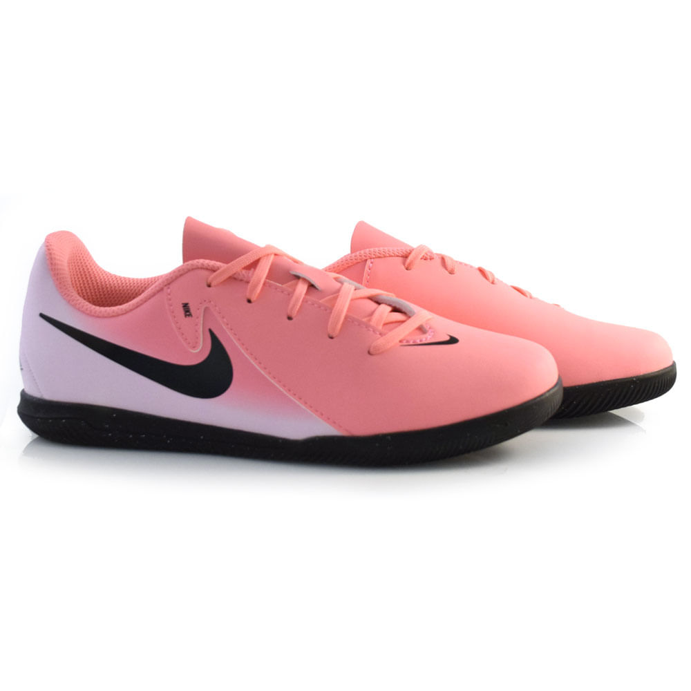 Chuteira de Futsal Infantil Nike Phanton Rosa FJ2606-600 JR