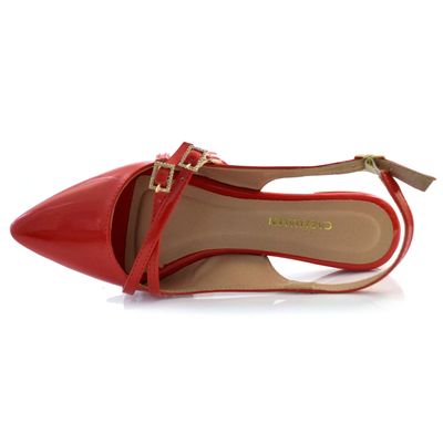 Sapatilha Slingback Feminina Cazzualen Vermelho 4046-2025