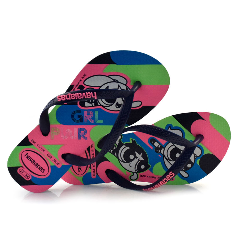 Chinelo Infantil Havaianas Slim Powerpuff Colorido 4149886
