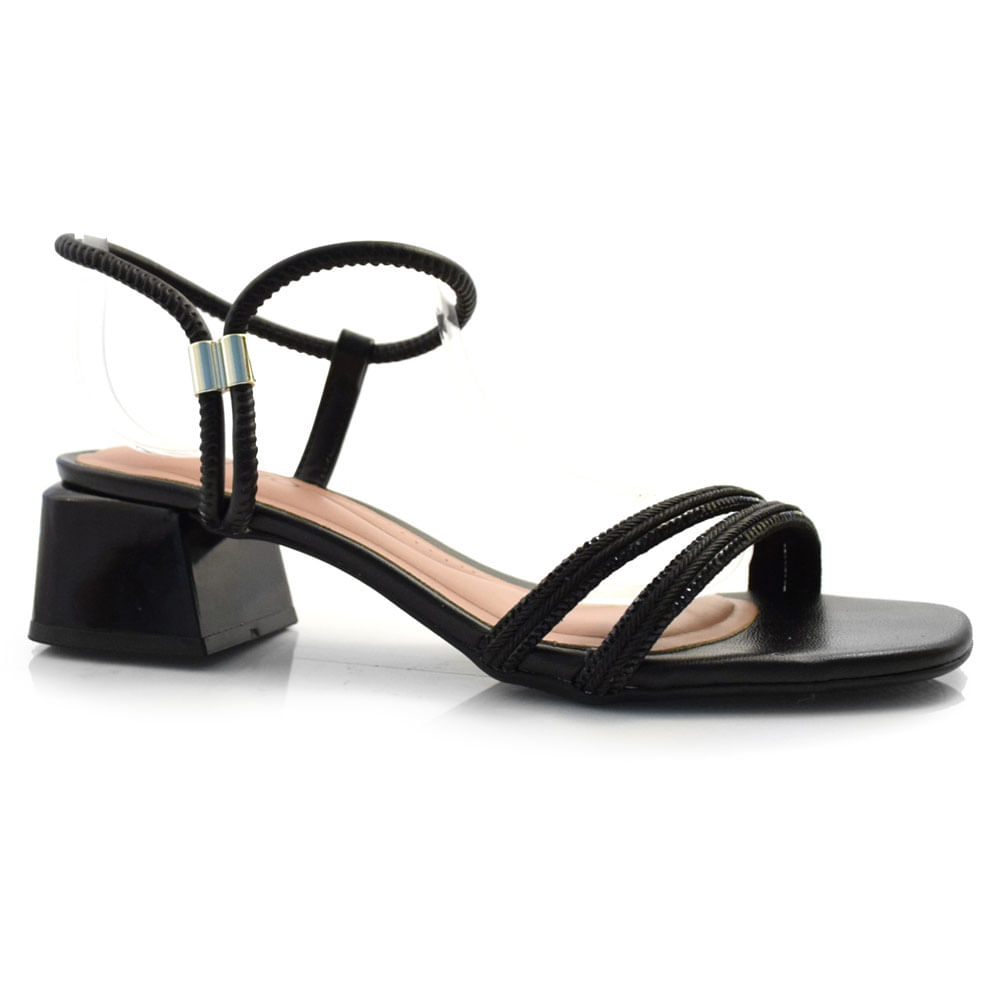 Sandália de Salto Bloco Feminina Beira Rio Preto