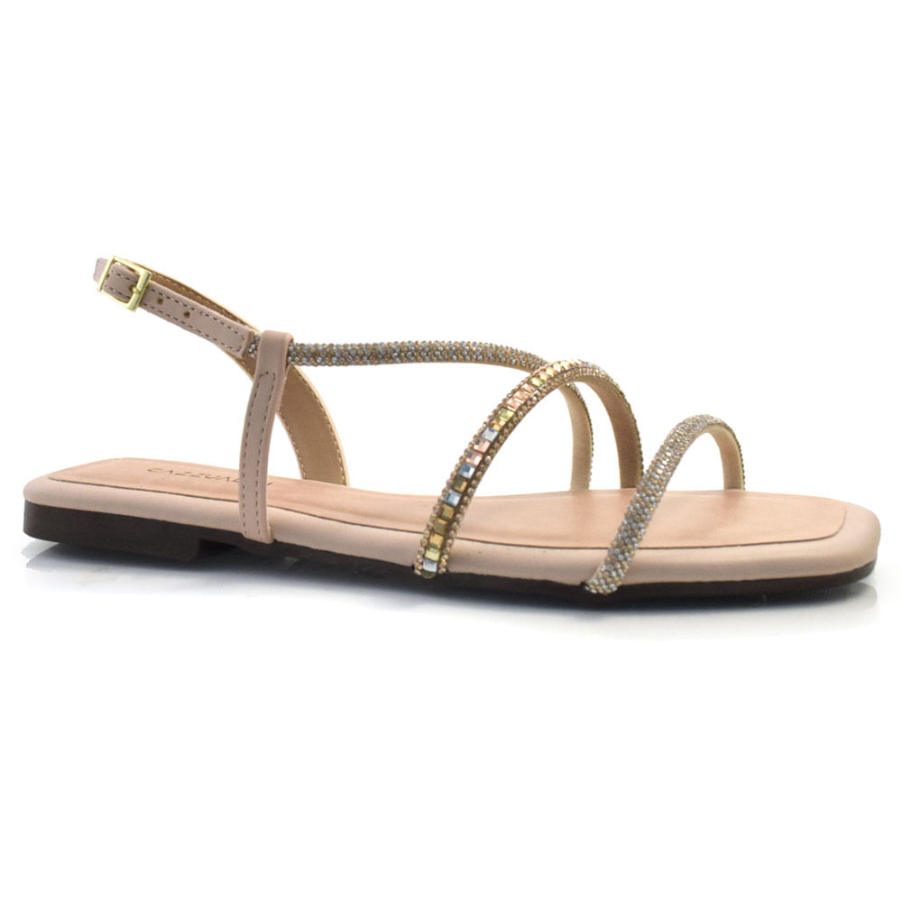 Sandália Rasteira Feminina Cazzualen Rosa 254