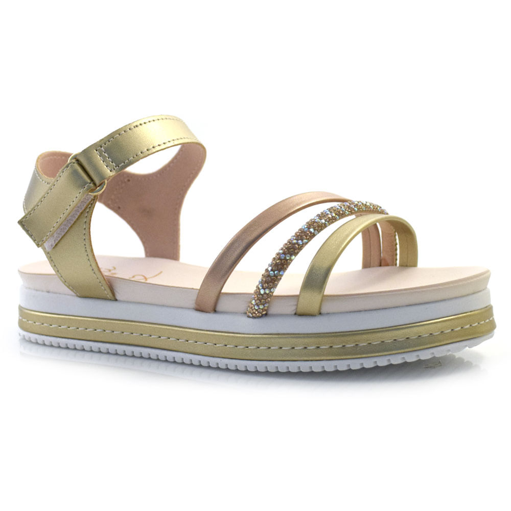 Sandália Flat Infantil Mini Sua Cia do 28 ao 35 Dourado