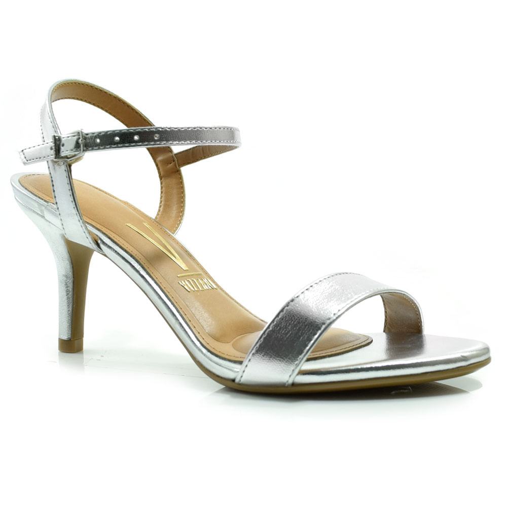 Sandália de Festa e Salto Feminina Vizzano Prata