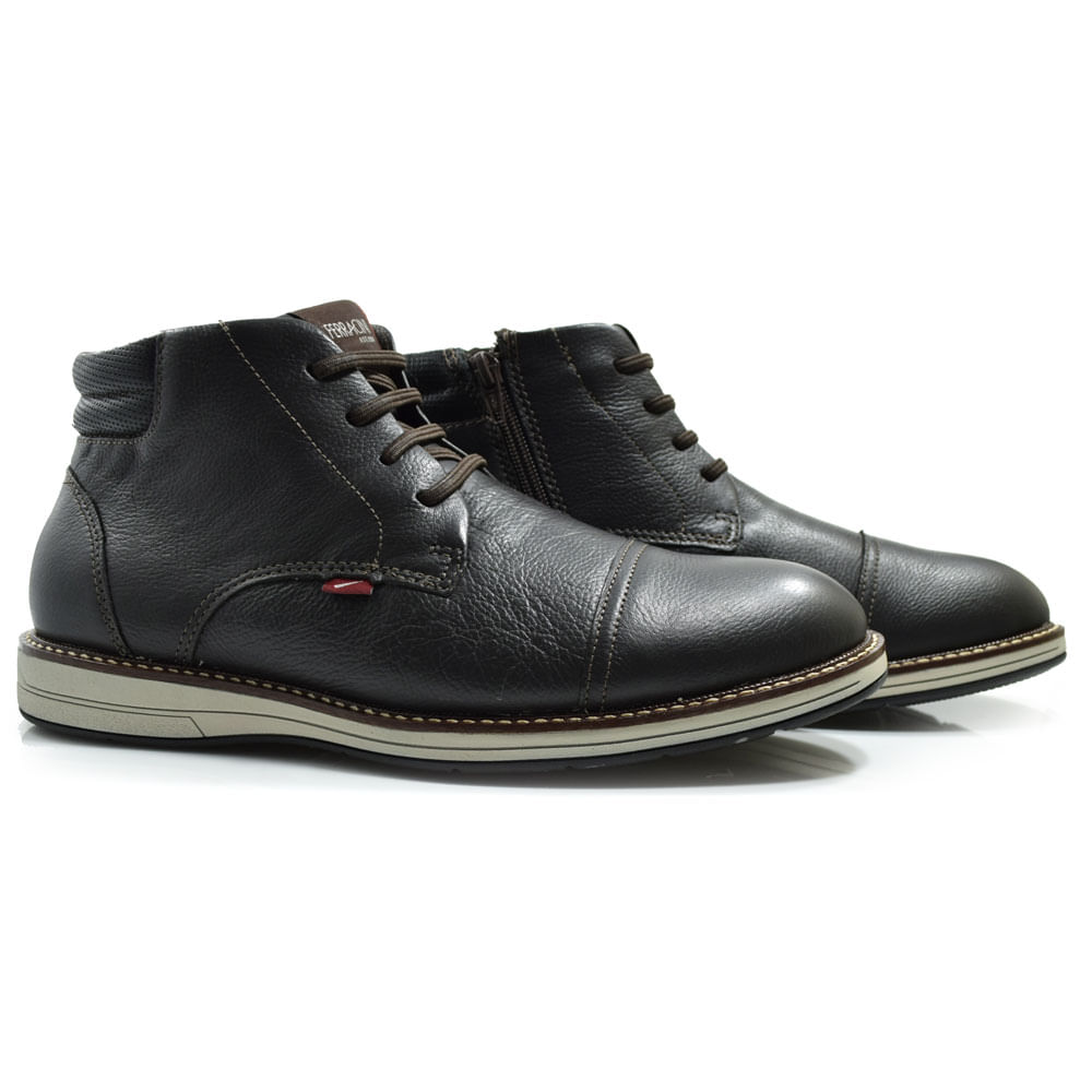 Coturno Masculino de Couro Ferracini Kingston Marrom 6153