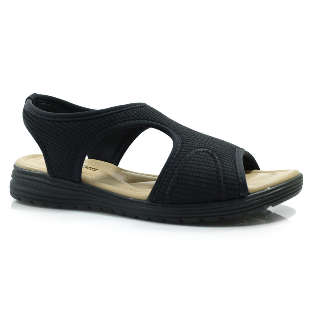 Sandália Flat Feminina Comfortflex Preto 2451402