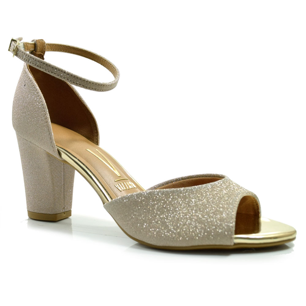 Sandália de Festa Feminina Vizzano Dourado