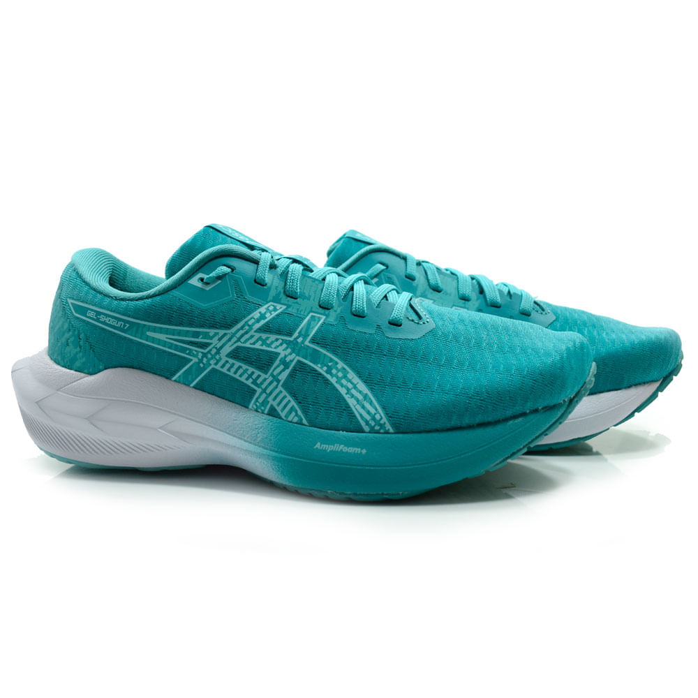 か 5.7.9 Tênis Feminino Asics Gel Shogun 7 Verde 1012B803.402