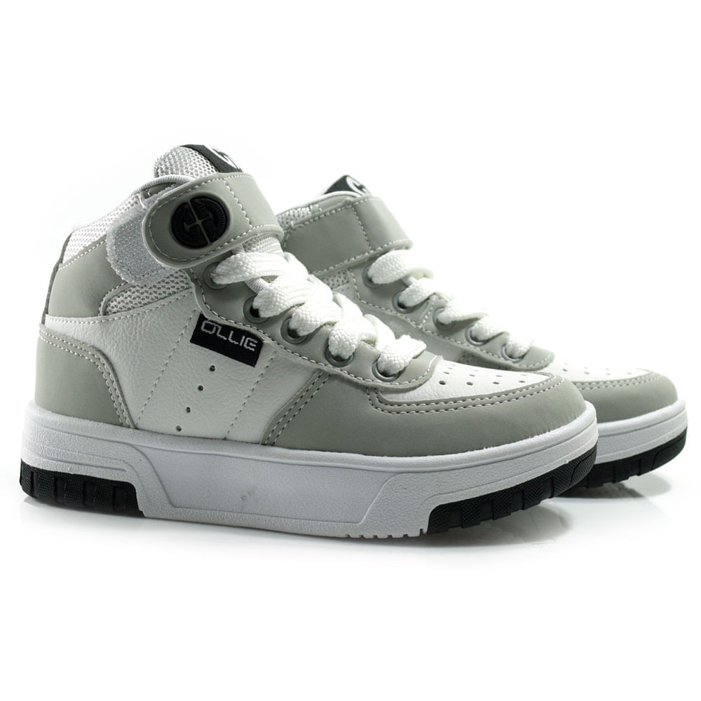 Tênis Infantil Cano Alto Ollie Skate do 28 ao 36 Cinza ALPHA INF