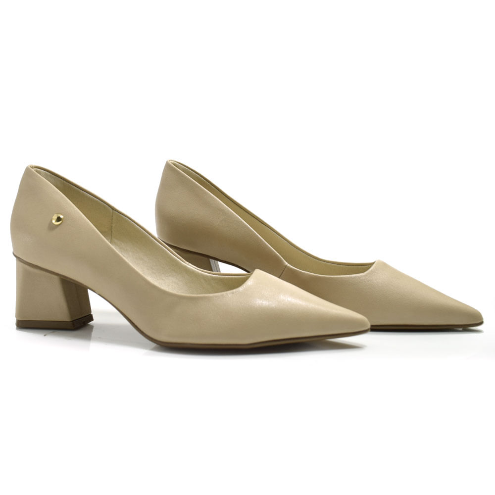 Andersen＆Girl・２３cm◇Ｂ＆Ｇ・ Copen◇ Scarpin de Salto Bloco Cazzualen Bege T3838-539