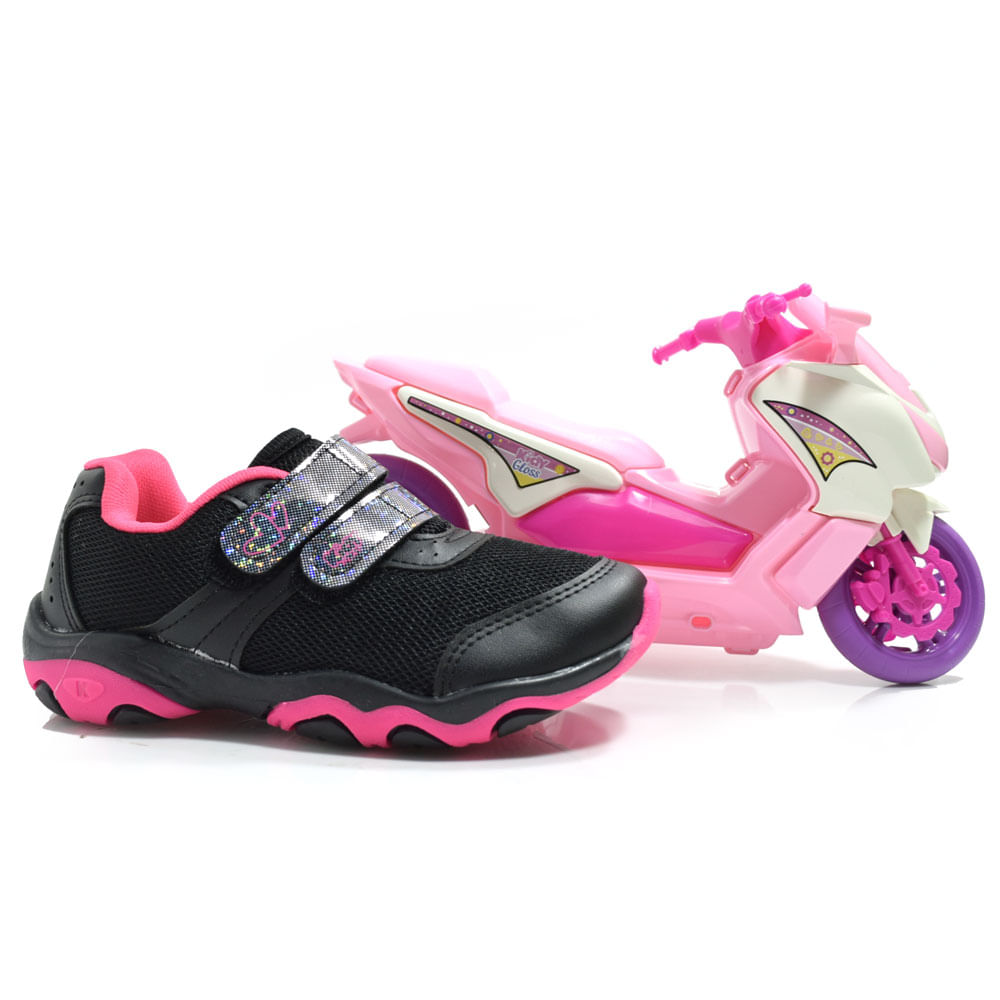 Tênis Infantil Kidy com Brinquedo do 25 ao 32 Preto 007-1818