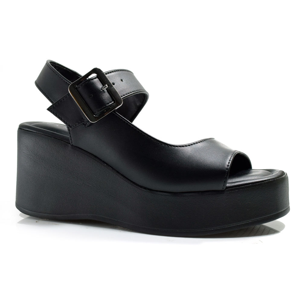 Sandália Plataforma Feminina Ramarim Preto 2533104