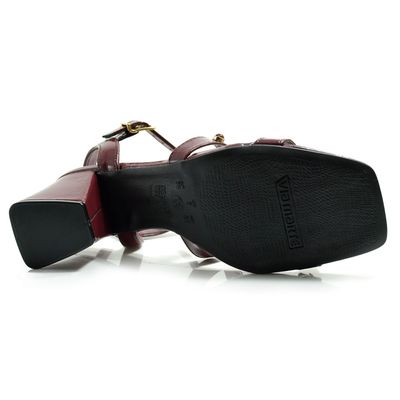 Sandália de Salto Bloco Feminina Via Marte Bordô 264-008-01