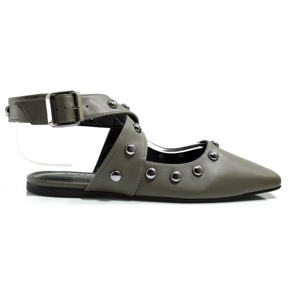 マリ Sapatilha Mary Jane Feminina Suzzara Cinza 785-634508