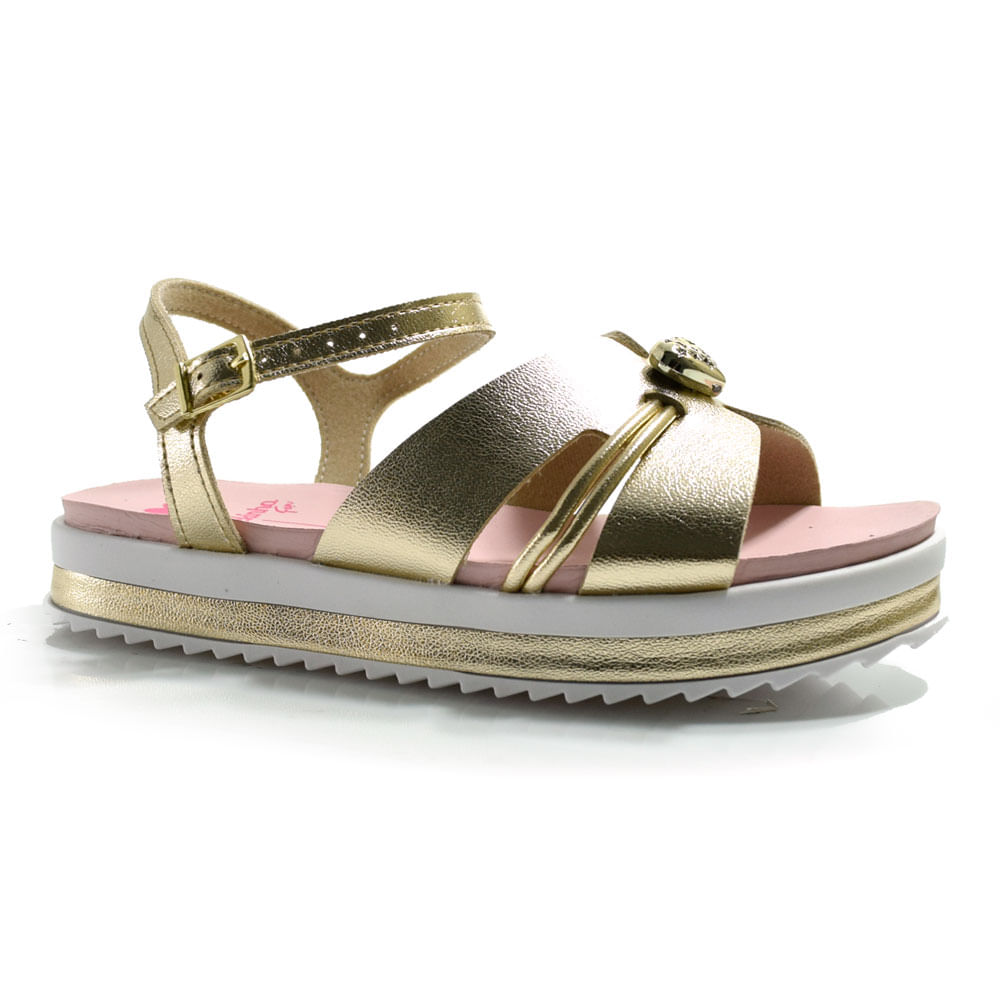 Sandália Rasteira Infantil Molekinha do 26 ao 34 Dourado