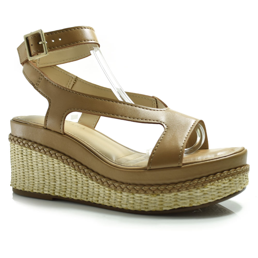 Sandália Feminina Anabela Tanara Marrom T9292