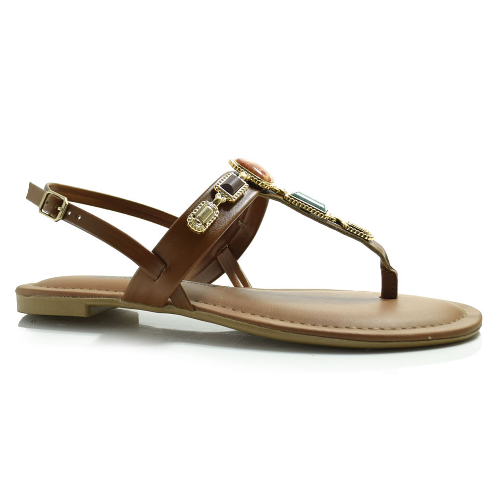 Sandália Rasteira Feminina Dakota Marrom Y9571