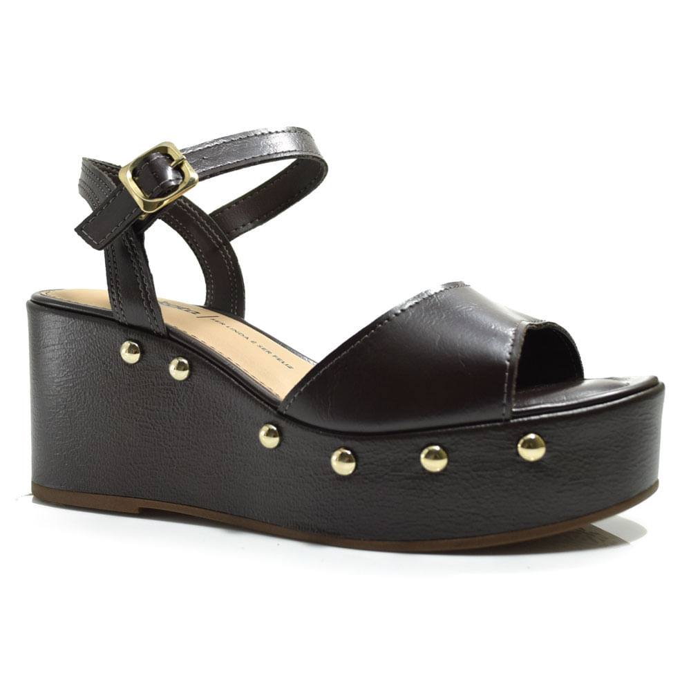 Sandália Anabela Marrom Dakota Marrom Y9542 - Main Image