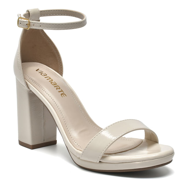 Sandália de Salto Bloco Feminina Via Marte Branco 280-007-01
