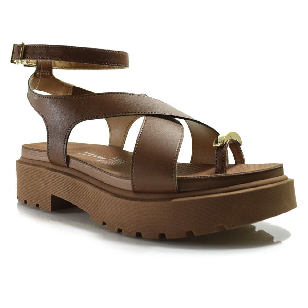 Sandália Flat Feminina Vizzano Marrom 6499.122.7286
